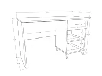 Unó íróasztal méretrajz